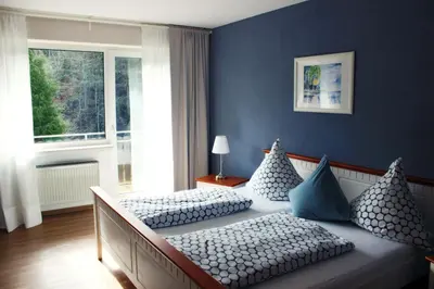 Ein Bett oder Betten in einem Zimmer der Unterkunft Auszeit am Eifelsteig