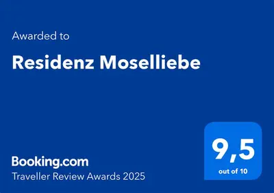 Ein Zertifikat, Auszeichnung, Logo oder anderes Dokument, das in der Unterkunft Residenz Moselliebe ausgestellt ist