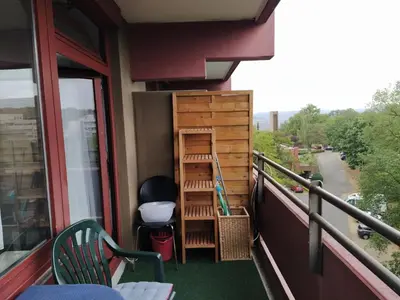 Ein Balkon oder eine Terrasse in der Unterkunft B606, Schönes Appartement in ruhiger Lager