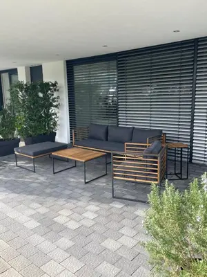 Ein Sitzbereich in der Unterkunft Traumblick Vallendar 2.0