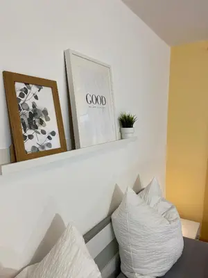 Ein Bett oder Betten in einem Zimmer der Unterkunft Ferienwohnung Vater Rhein Mittelrheintal