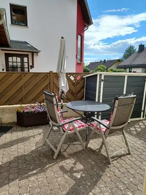 Ein Balkon oder eine Terrasse in der Unterkunft Ferienwohnung Fischer