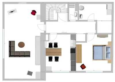 Grundriss der Unterkunft Ferienwohnung Ganz Oben, Stadtmitte Hermeskeil