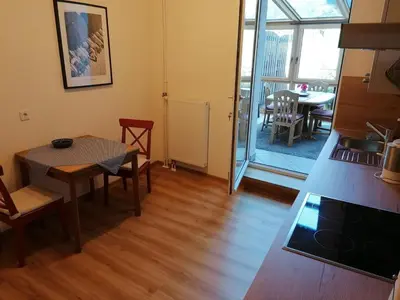 Ein Sitzbereich in der Unterkunft Ferien im Winzerhaus