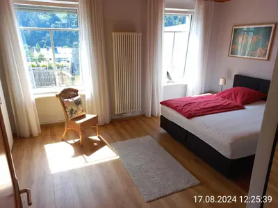 Ein Bett oder Betten in einem Zimmer der Unterkunft Ferien im Winzerhaus