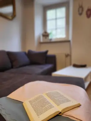 Ein Bett oder Betten in einem Zimmer der Unterkunft Ferienhaus Ehrbachklamm