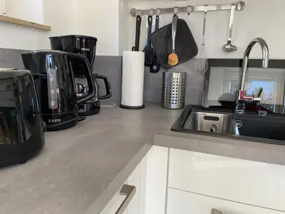 Küche/Küchenzeile in der Unterkunft Schöne Wohnung 90qm mit Sonnenterrasse und Aussicht