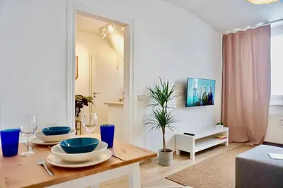 Ein Sitzbereich in der Unterkunft NEU I moderne zentrale Wohnung I Netflix I 4 Gäste