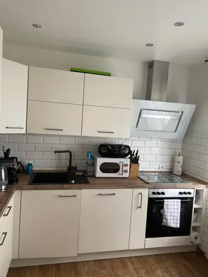Küche/Küchenzeile in der Unterkunft Ferienhaus Olaf & Olga Buchali GbR