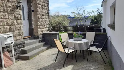 Ein Balkon oder eine Terrasse in der Unterkunft Ferienwohnung Am Vulkanpfad