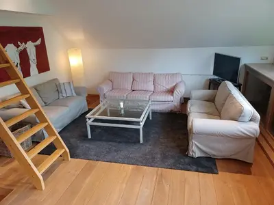 Ein Sitzbereich in der Unterkunft Lenzenhaus