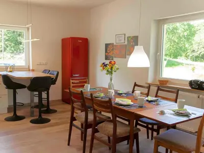 Ein Sitzbereich in der Unterkunft Ferienhaus Maring