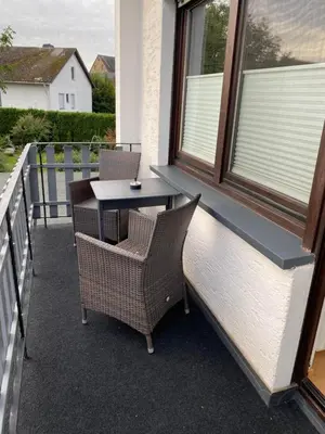 Ein Balkon oder eine Terrasse in der Unterkunft Ferienwohnung Maifeldtraum