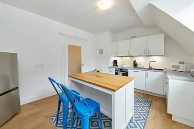 Küche/Küchenzeile in der Unterkunft Ferienwohnungen am Gestade Wohnung 1