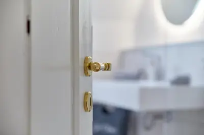 Ein Bett oder Betten in einem Zimmer der Unterkunft Ferienwohnungen am Gestade Wohnung 1
