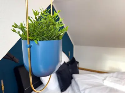 Ein Bett oder Betten in einem Zimmer der Unterkunft Design Wohnung nähe Uni