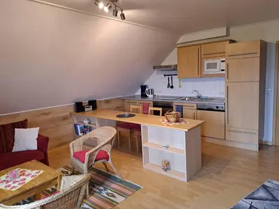 Küche/Küchenzeile in der Unterkunft Ferienwohnung Prümtalblick