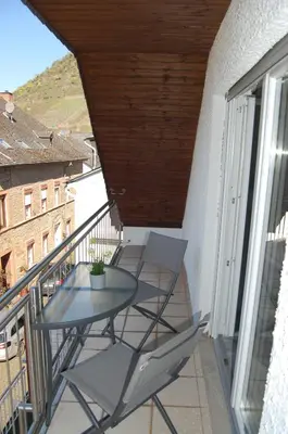 Ein Balkon oder eine Terrasse in der Unterkunft Ferienwohnung an der Mosel, Romeo