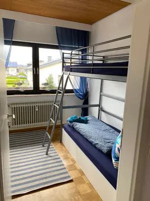 Ein Bett oder Betten in einem Zimmer der Unterkunft Ferienwohnung Seebrise Bostalsee