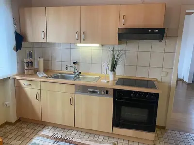 Küche/Küchenzeile in der Unterkunft Ferienwohnung Seebrise Bostalsee