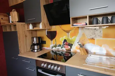 Küche/Küchenzeile in der Unterkunft NEU! 3 Sterne Ferienwohnung Loreley DTV Klassifizierung