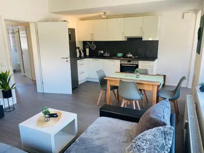 Küche/Küchenzeile in der Unterkunft Ferienwohnung Am Maarbach
