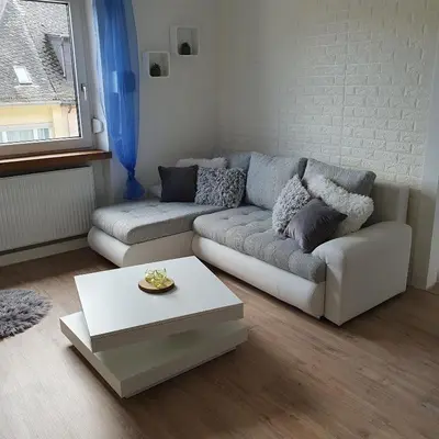 Ein Sitzbereich in der Unterkunft Ferienwohnung Nina