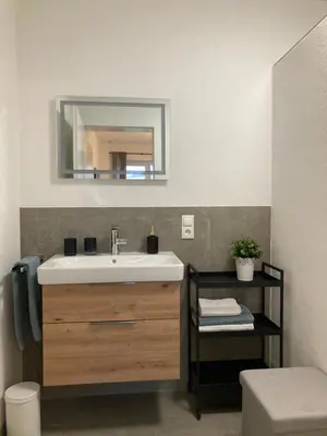 Ein Badezimmer in der Unterkunft Ferienwohnung Am Hochkelberg