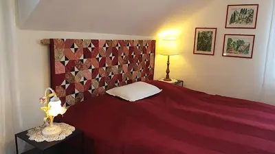 Ein Bett oder Betten in einem Zimmer der Unterkunft Rheinblick am Rheinsteig mit Balkon und Sauna