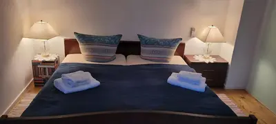 Ein Bett oder Betten in einem Zimmer der Unterkunft Ferienwohnung mit großer Terrasse