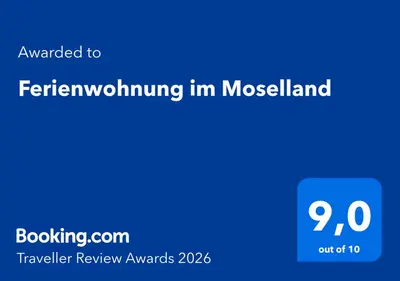 Ein Zertifikat, Auszeichnung, Logo oder anderes Dokument, das in der Unterkunft Ferienwohnung im Moselland ausgestellt ist
