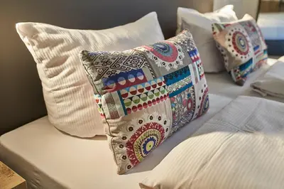Ein Bett oder Betten in einem Zimmer der Unterkunft Gästehaus Zur Traube