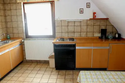 Küche/Küchenzeile in der Unterkunft Haus Brückenblick