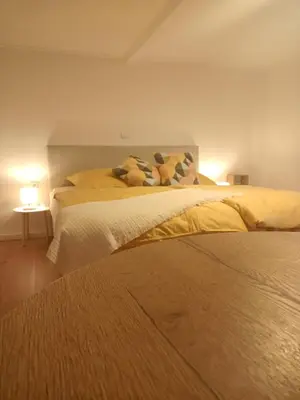 Ein Bett oder Betten in einem Zimmer der Unterkunft Stübchen