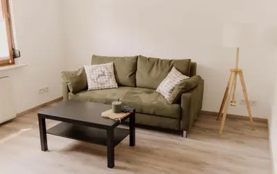 Ein Sitzbereich in der Unterkunft Ferienhaus Scheid