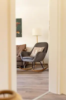 Ein Sitzbereich in der Unterkunft Ferienhaus Scheid