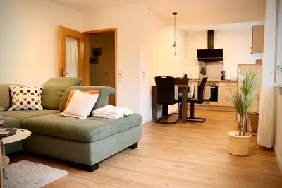 Küche/Küchenzeile in der Unterkunft Ferienwohnung Osterquelle